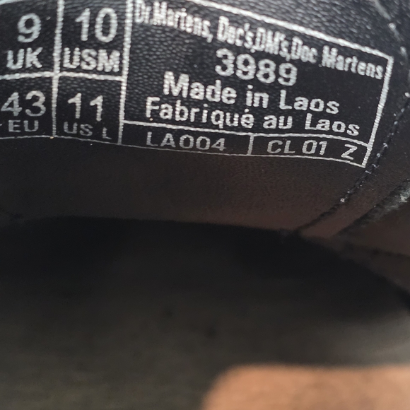 3989 Dr Martens black lace up oxford shoes mens size 10 - Picture 8 of 12